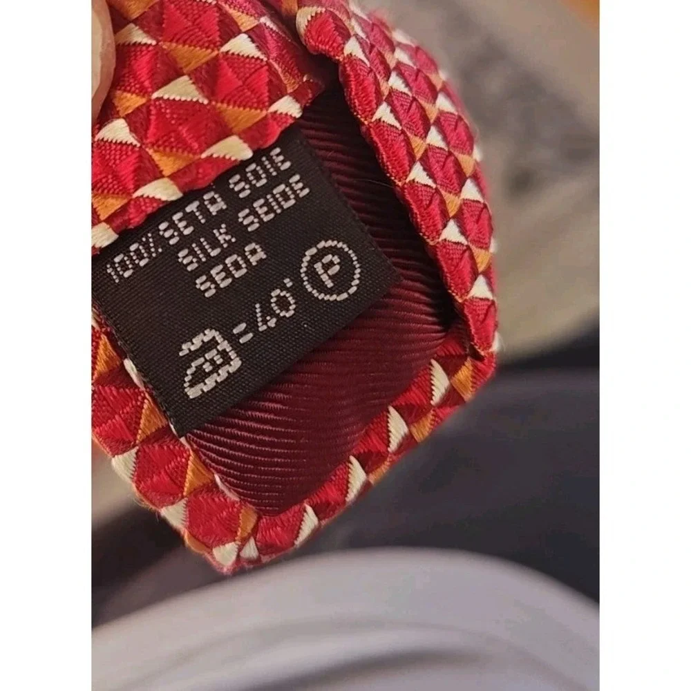 Ermenegildo Zegna Red Jacquard men's Silk Tie necktie‎ designer luxury